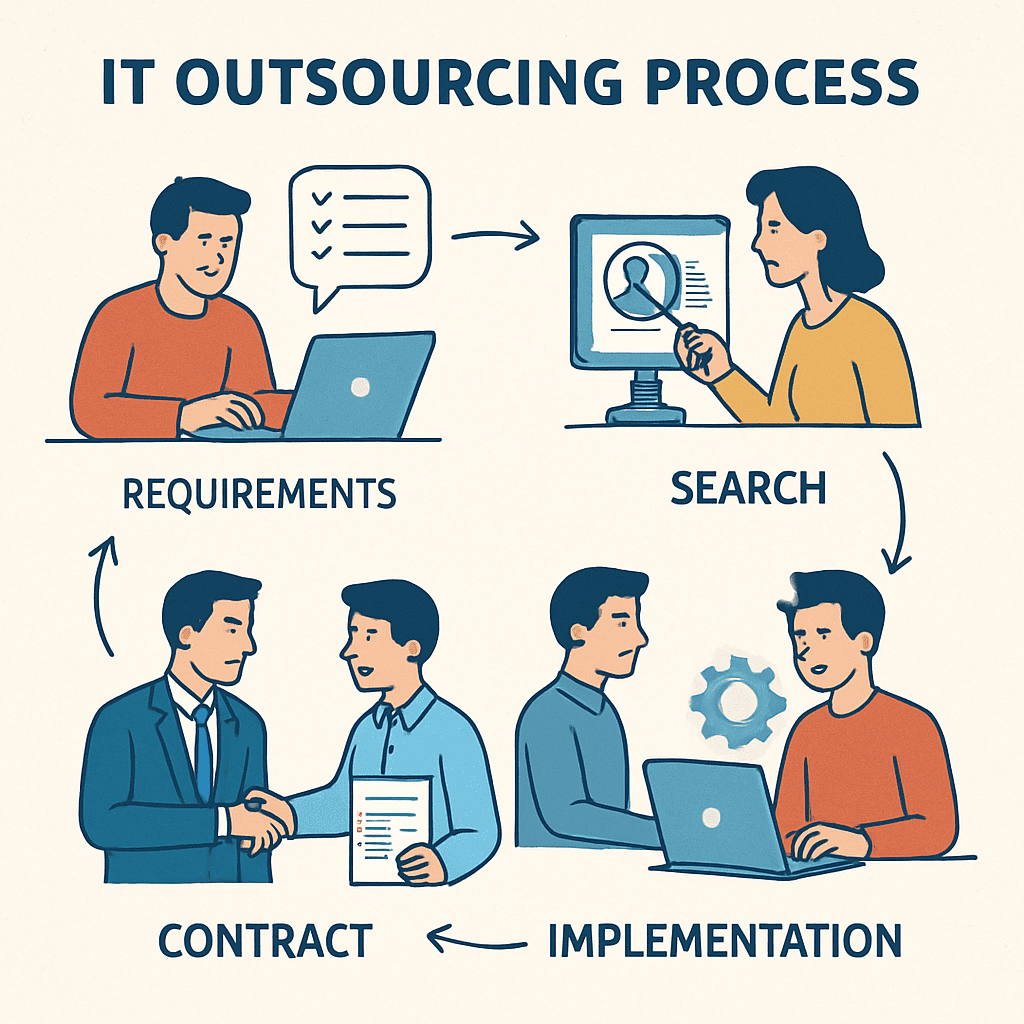 Illustration of IT Outsourcing Process