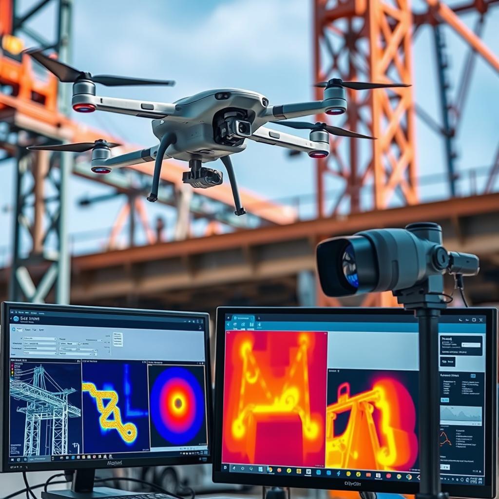 Avansert visuell inspeksjonsteknologi, inkludert droner og varmekameraer