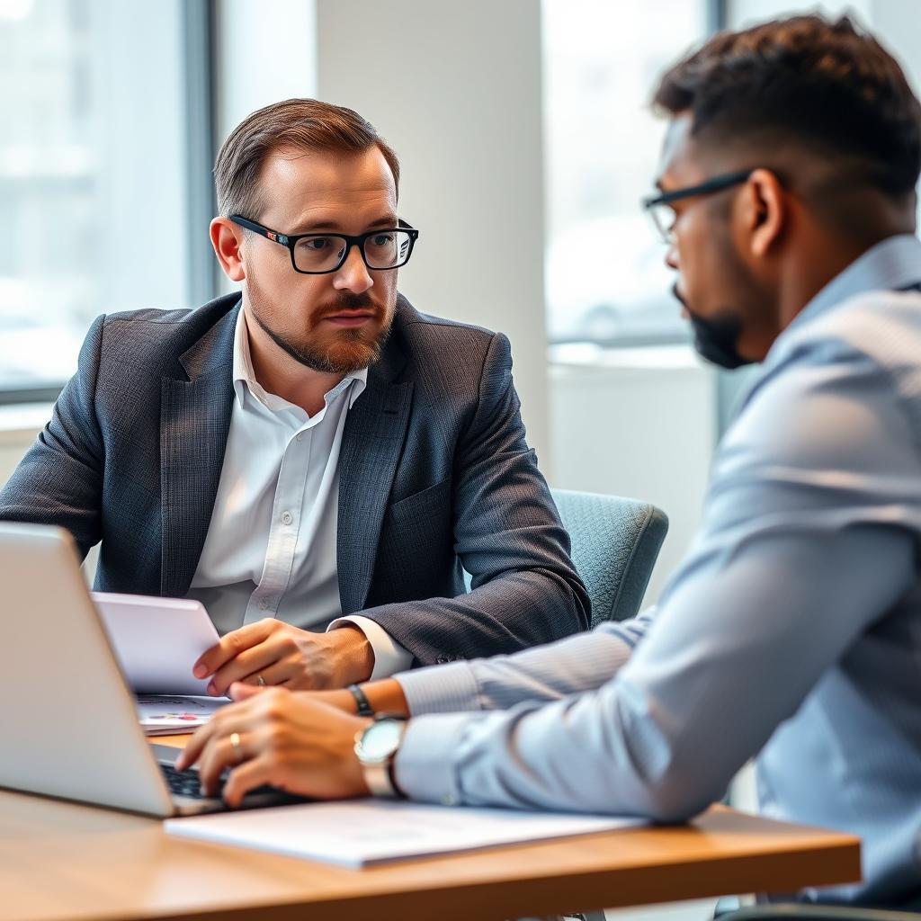 Consultant conducting a migration readiness assessment with client