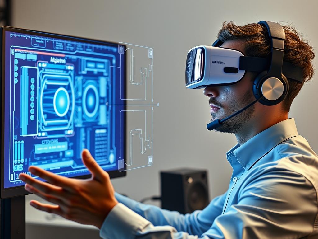 Profesional informático que utiliza la realidad aumentada para la asistencia a distancia