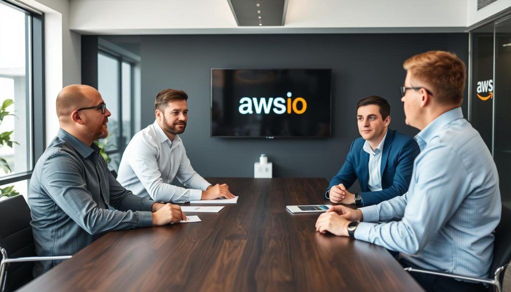 Erstes Beratungsgespräch zwischen Opsio-Beratern und dem Kundenteam