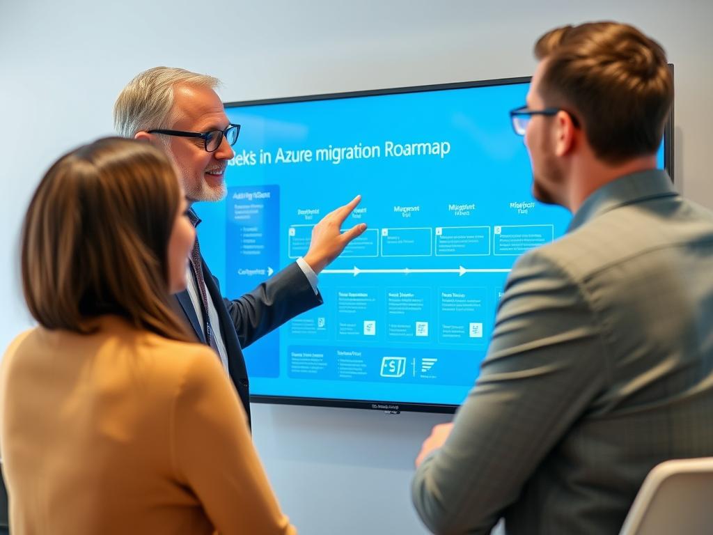 Opsio-konsulent forklarer migreringsveikartet til kunden