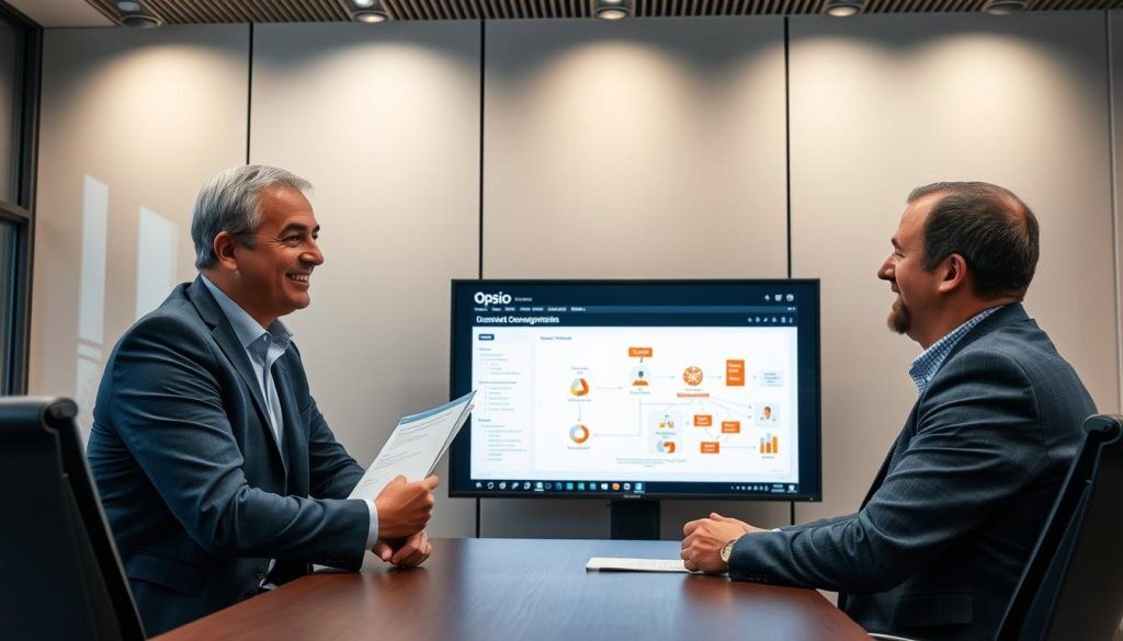 Opsio consultant working with client on Oracle AWS licensing optimization