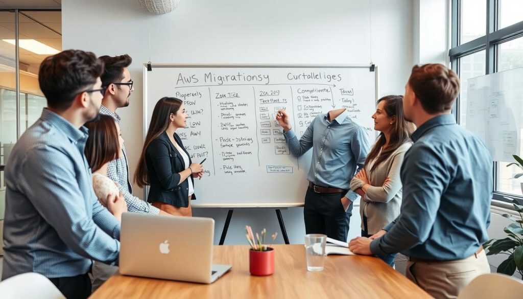 Das Opsio-Team bei einer Problemlösungssitzung zu den Herausforderungen der AWS-Migration