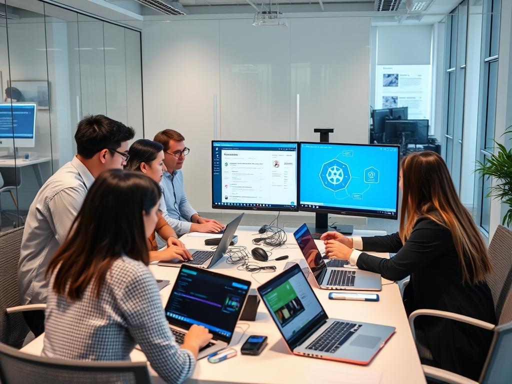 Opsios team av sertifiserte Kubernetes-konsulenter samarbeider om en kundeløsning