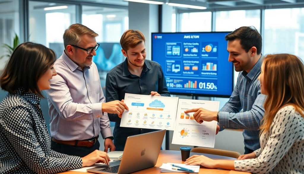 IT and business leaders collaborating on AWS strategy with managed service approach IT and business leaders collaborating on AWS strategy with managed service approach