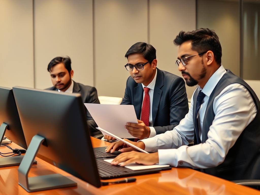 Compliance team at an Indian MSP reviewing regulatory documentation with Opsio's compliance tools