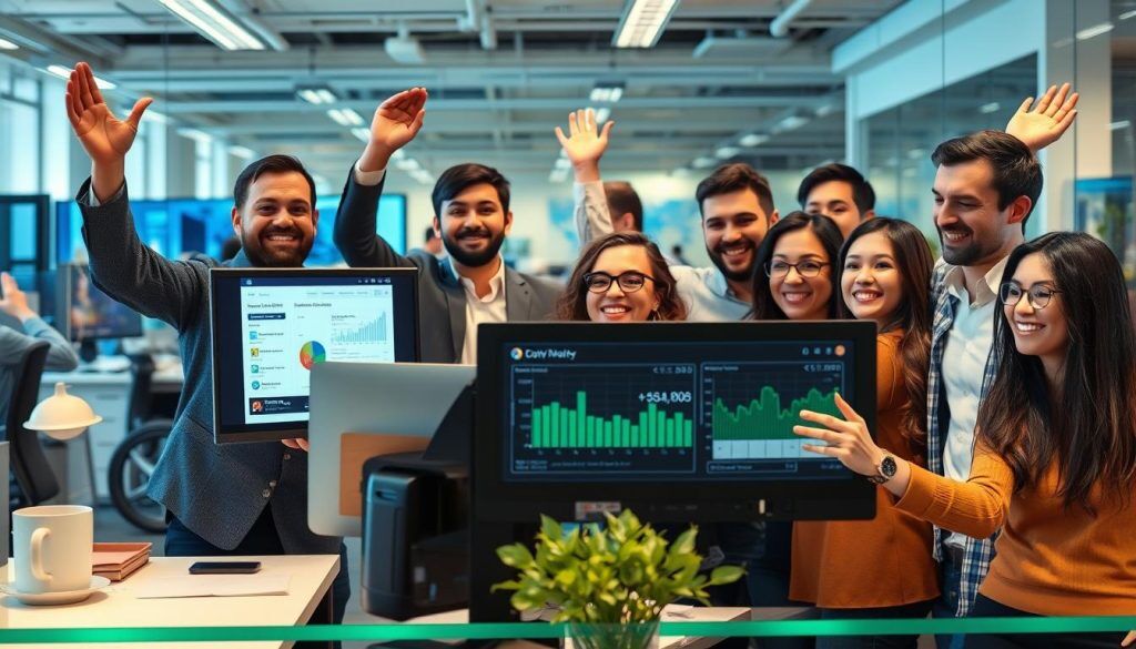 E-commerce team celebrating successful disaster recovery test