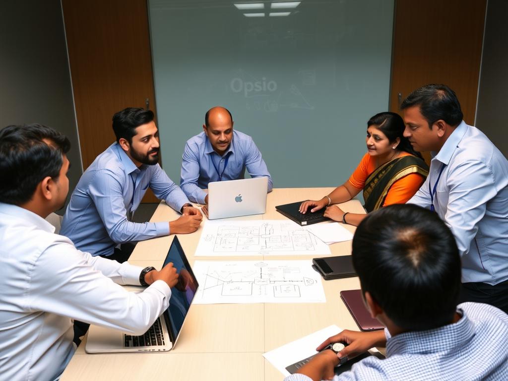 Opsio specialists collaborating with an Indian MSP team on technical implementation