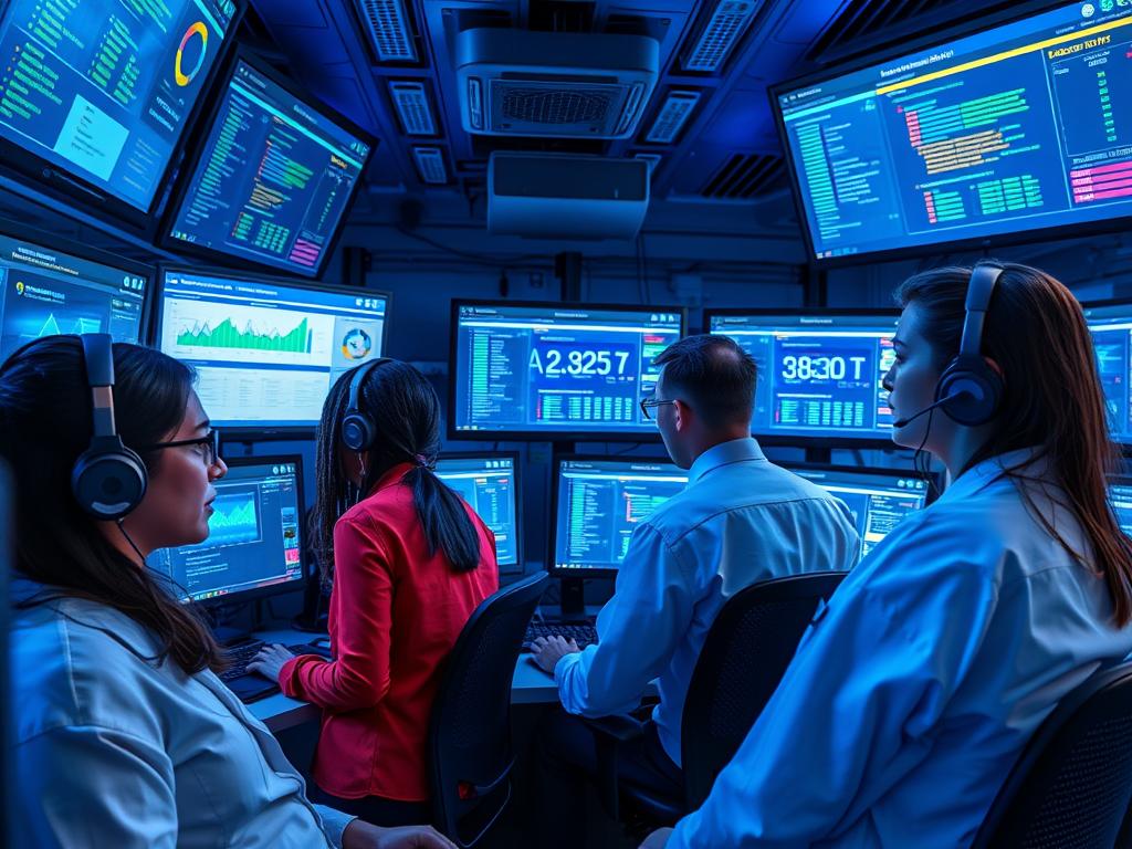 Support specialists at Opsio's 24/7 operations center monitoring systems for Indian MSPs