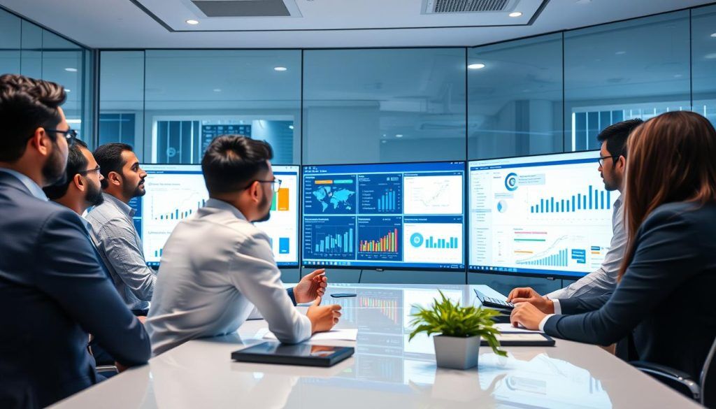 AI Consulting Services Bangalore team analyzing data visualizations