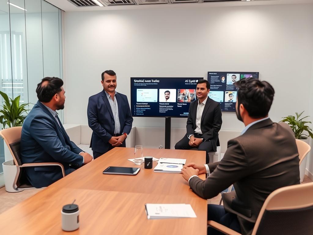 AI consulting team showcasing their expertise and project portfolio