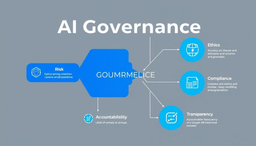 AI governance framework diagram showing key components of responsible AI implementation AI governance framework diagram showing key components of responsible AI implementation