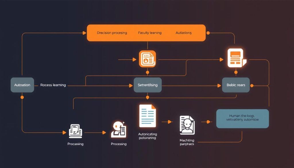AI-powered automation workflow showing intelligent process automation AI-powered automation workflow showing intelligent process automation