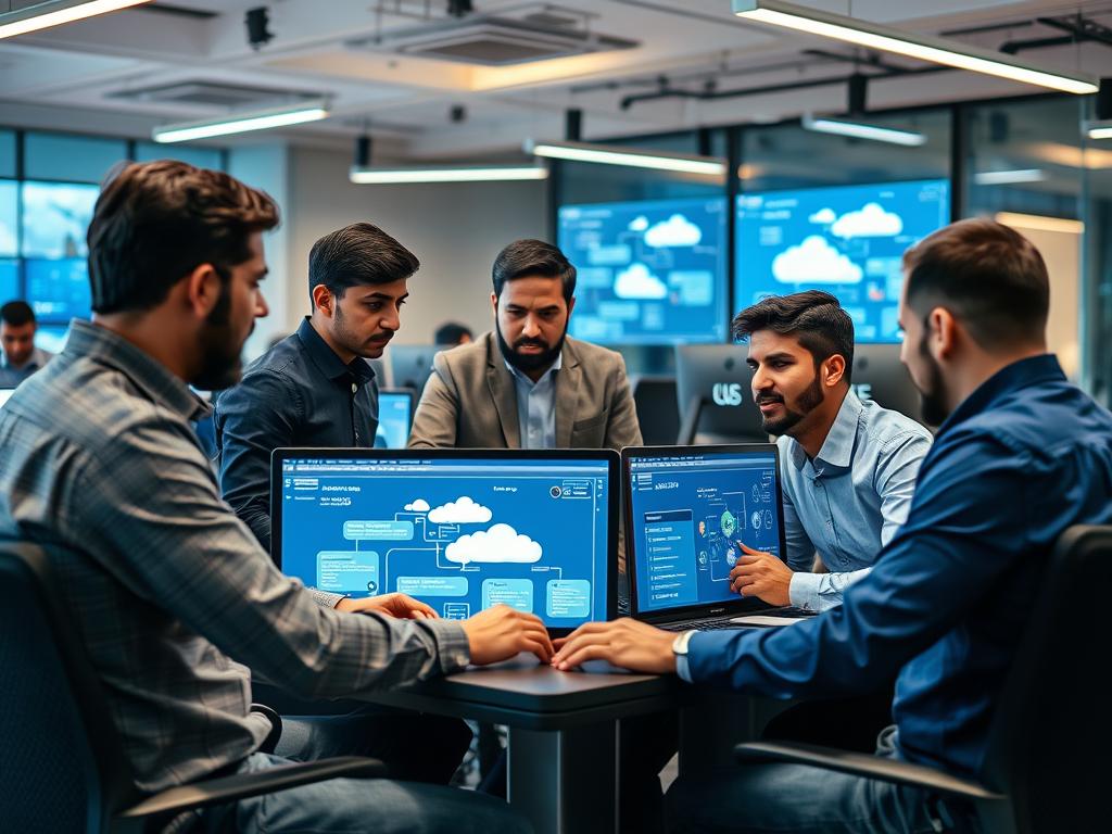 Cloud MSP Bangalore team working on cloud architecture design
