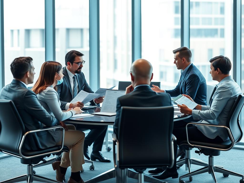 Diskussion om kostnader för DevOps systemutveckling i ett modernt konferensrum Diskussion om kostnader för DevOps systemutveckling i ett modernt konferensrum