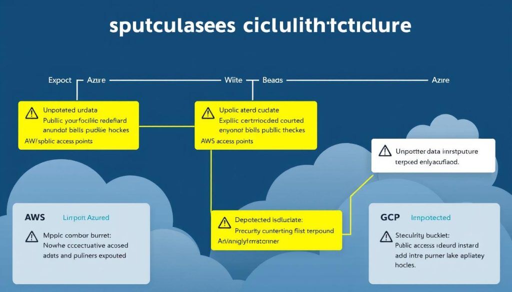 Felkonfigurerad molninfrastruktur med exponerade lagringsbuckets som visar vanliga sårbarheter pentest