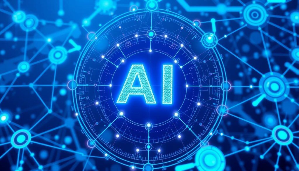 Futuristic visualization of emerging AI technologies and trends Futuristic visualization of emerging AI technologies and trends