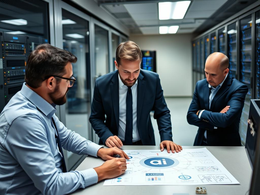 IT consultants working on AI integration with existing systems