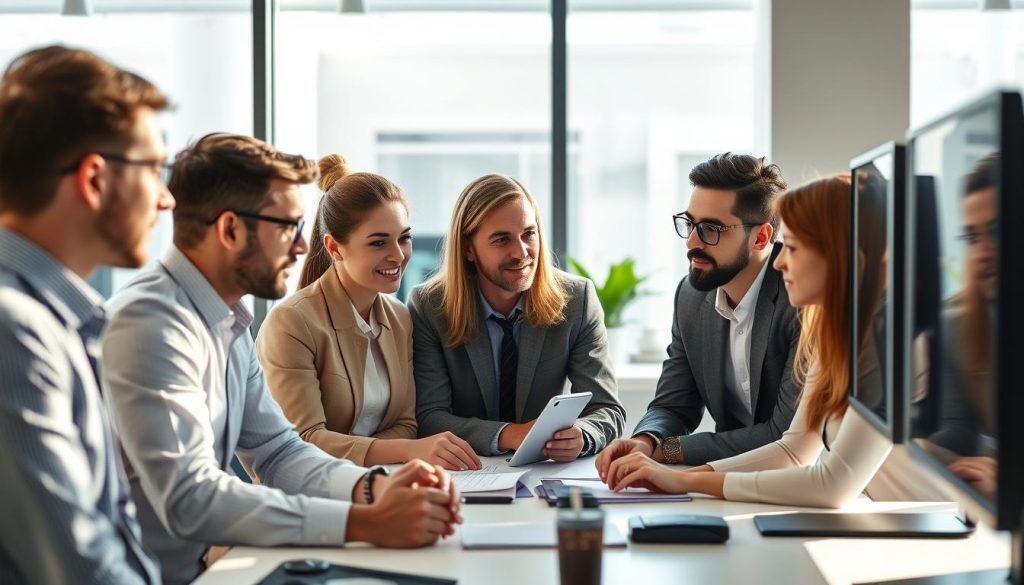 IT-specialister som samarbetar kring applikationsövervakning i kontorsmiljö IT-specialister som samarbetar kring applikationsövervakning i kontorsmiljö