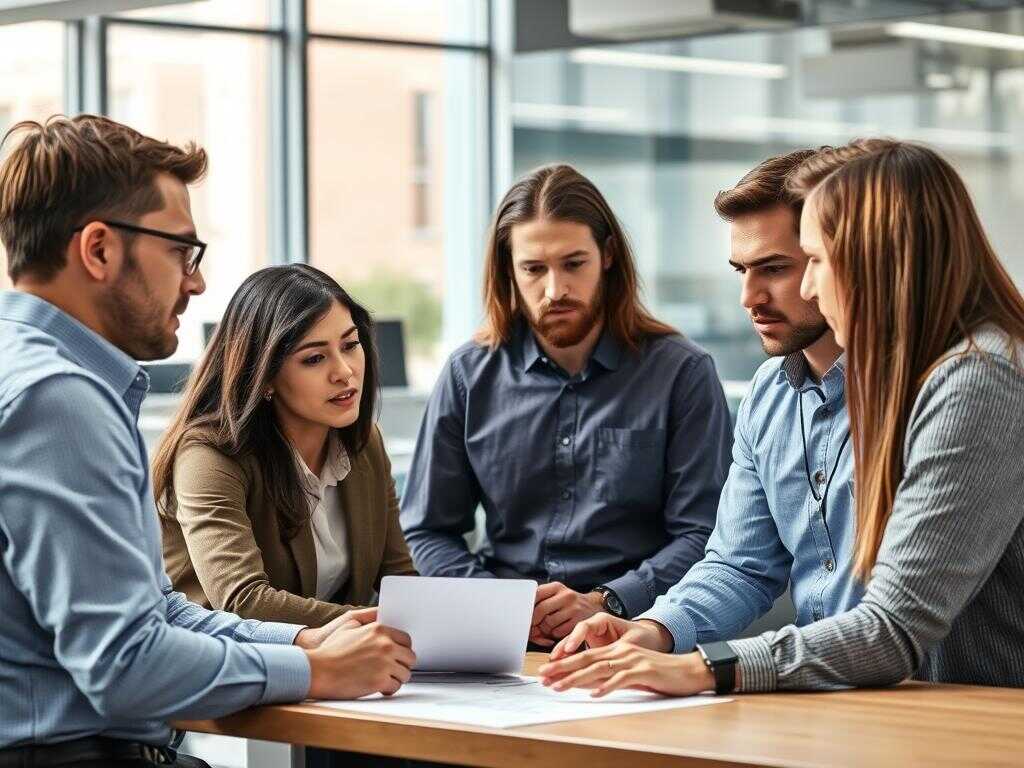 IT-team diskuterar utmaningar med Kubernetes-implementation i kontorsmiljö