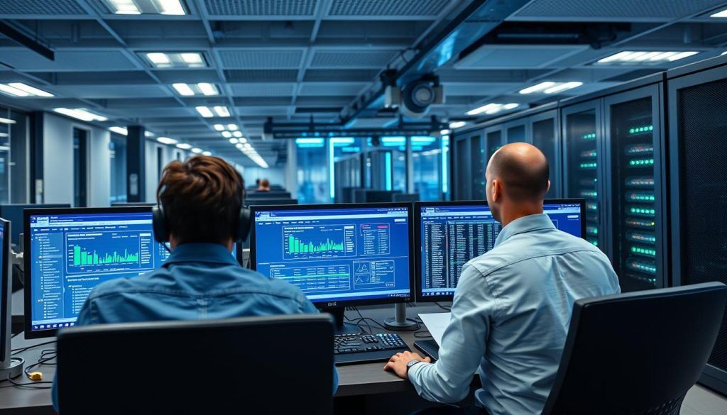 IT-team som övervakar Kubernetes control plane i ett modernt datacenter IT-team som övervakar Kubernetes control plane i ett modernt datacenter