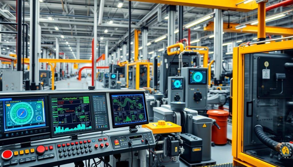 Manufacturing facility with AI-powered predictive maintenance system