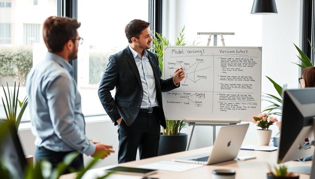 Modellversionering i MLOps-miljö med olika versioner av ML-modeller