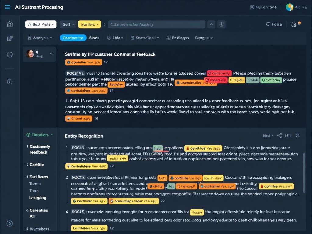 Natural language processing application analyzing customer feedback