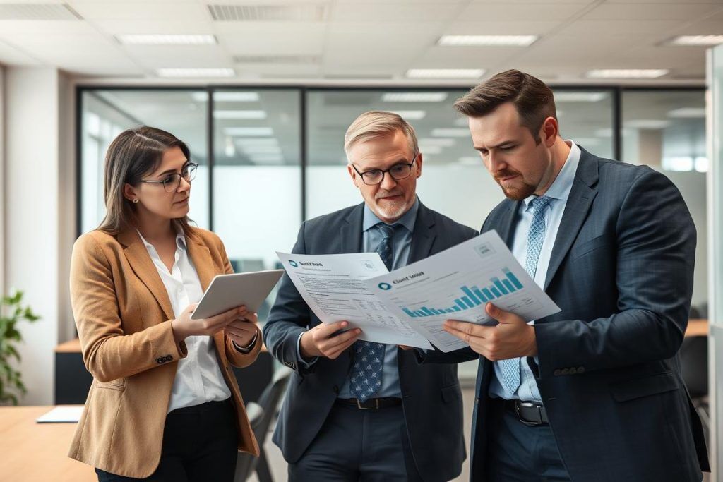 Norske forretningsfolk som diskuterer skykostnader og FinOps kostnadsstyring skyen Norske forretningsfolk som diskuterer skykostnader og FinOps kostnadsstyring skyen