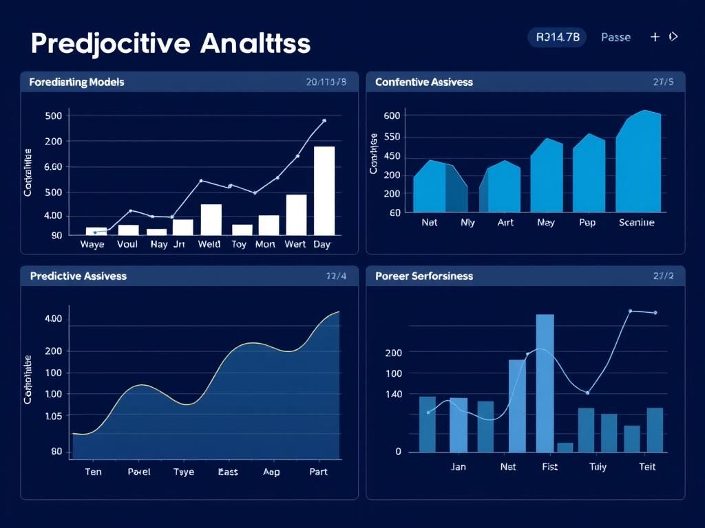 Predictive analytics model showing future business trends and forecasts