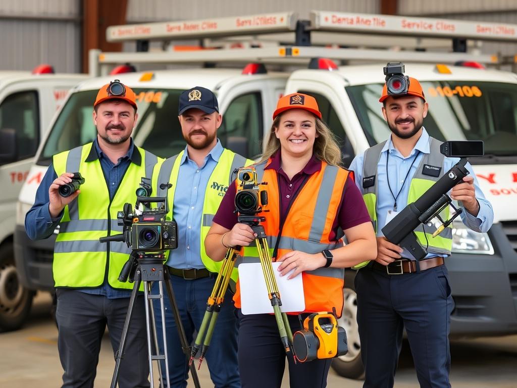 Professional visual inspection team with specialized equipment Professional visual inspection team with specialized equipment