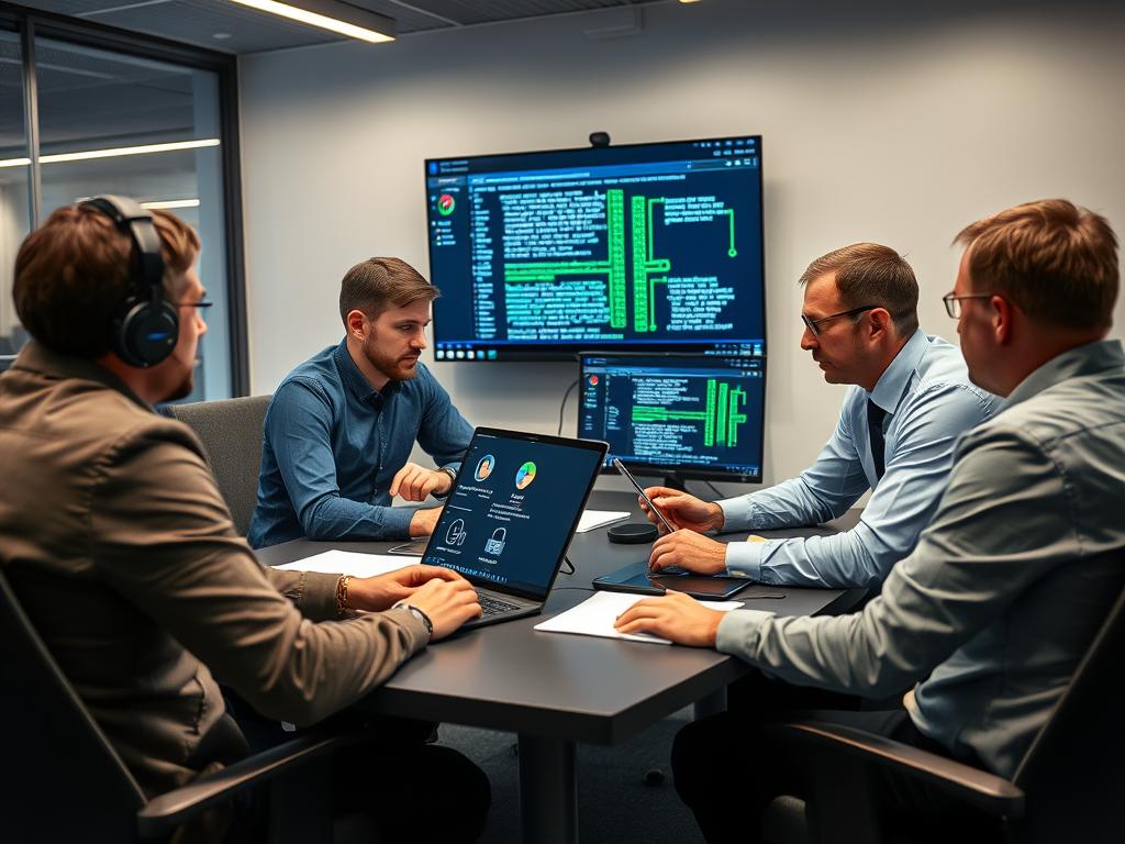 Sikkerhetsspesialister som analyserer sårbarheter funnet under penetrasjonstesting