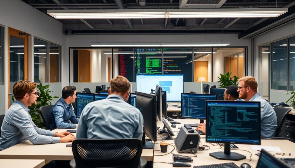 SysOps-team som arbetar med kärnprocesser i kontorsmiljö SysOps-team som arbetar med kärnprocesser i kontorsmiljö