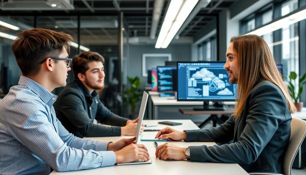 SysOps-team som arbetar med molnbaserade lösningar i kontorsmiljö SysOps-team som arbetar med molnbaserade lösningar i kontorsmiljö