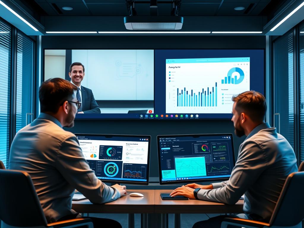 Virtual meeting between US client and Indian AI consulting team