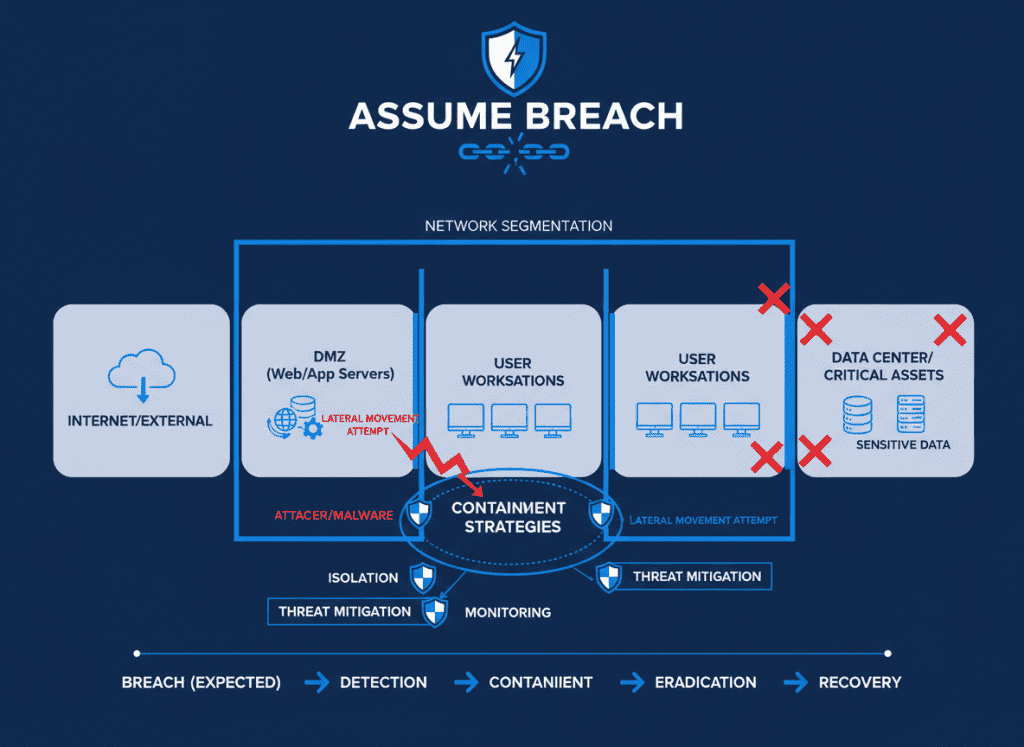 Assume breach security model showing network segmentation