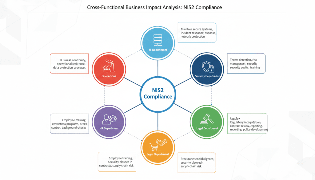 Cross-functional impact of NIS2 compliance on different business departments