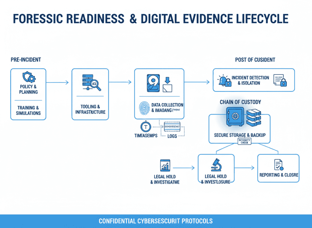 Forensic readiness showing evidence preservation process