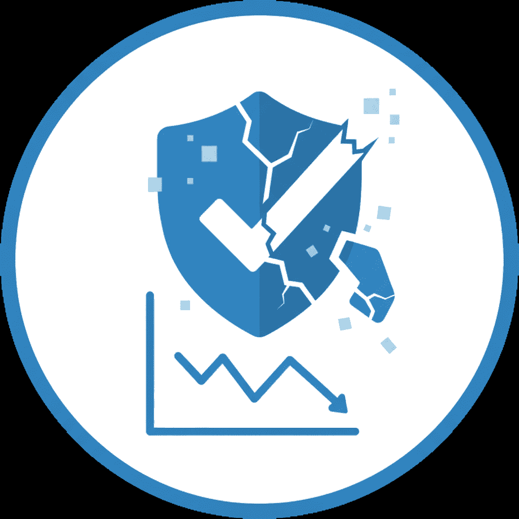 Icon representing reputational damage from cybersecurity incidents