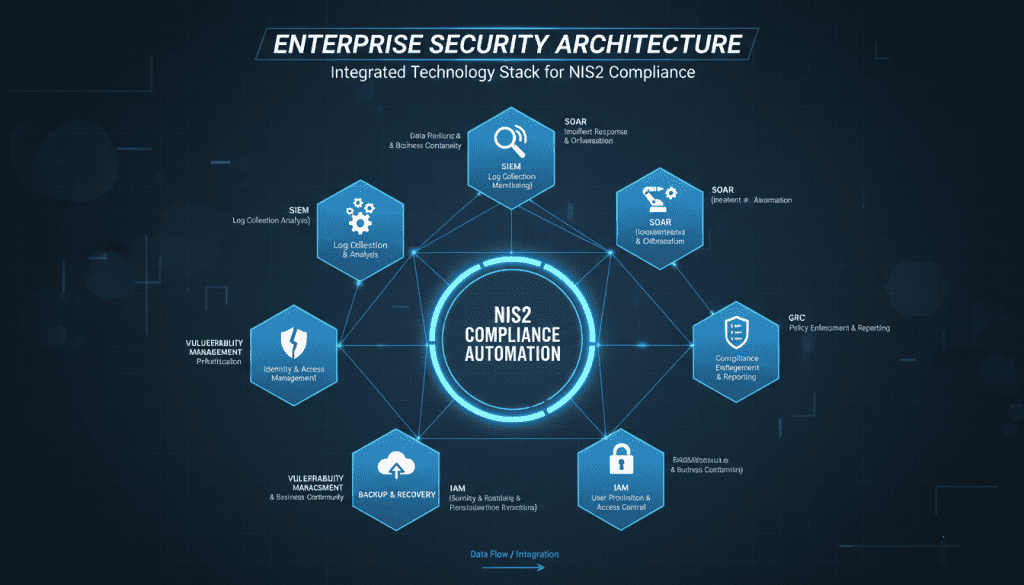 Integrated technology stack for NIS2 compliance automation