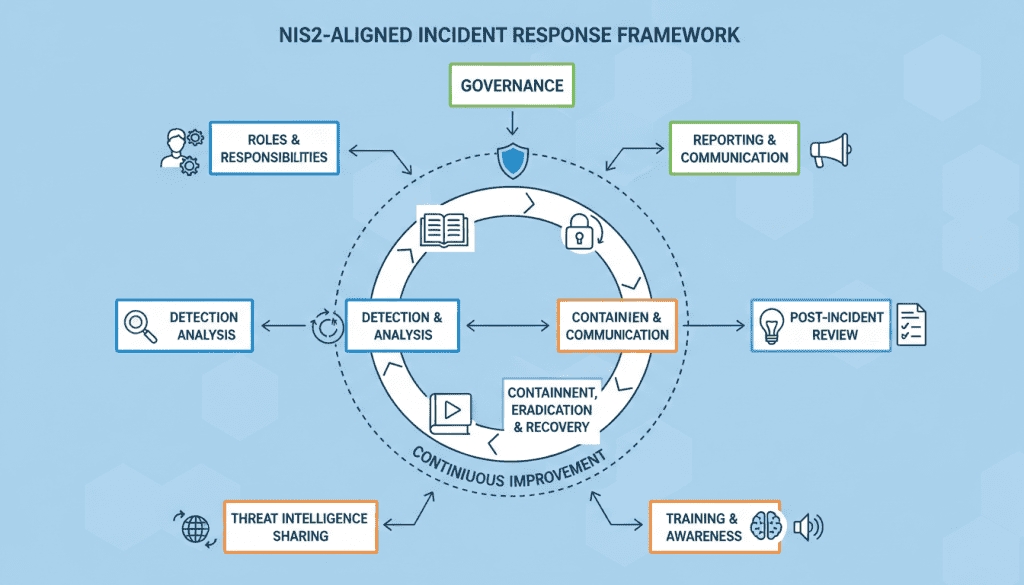 NIS2 incident response framework components and their relationships