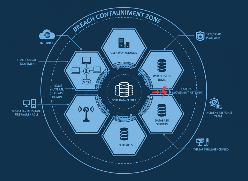 Network segmentation diagram showing containment zones