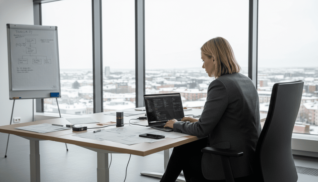 Sikkerhetskonsulent arbeider med informasjonssikkerhet i ulike bransjer