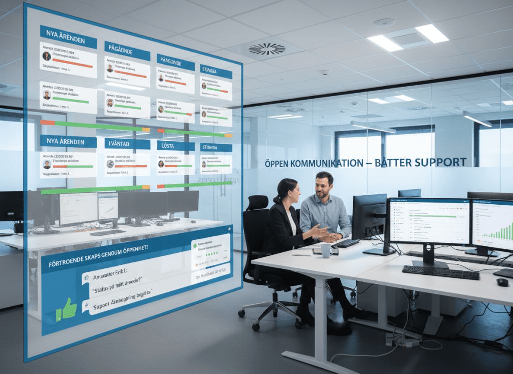 Tydlig kommunikation i IT-support med löpande uppdateringar och transparens