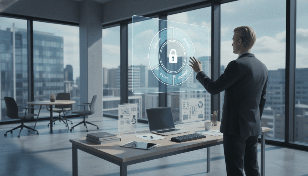 Vilken är NIST CSF-stegen i ordning?